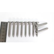 Шуруп 14*1 3/4, длина 45 мм, головка круглая плюс  12 мм. 10 шт, нерж, ДЮЙМОВАЯ РЕЗЬБА