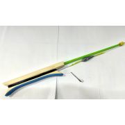 Удочка зимняя /Оснащённая одиночка на навагу/зубарь с двухцветной блесной (основная леска черная)